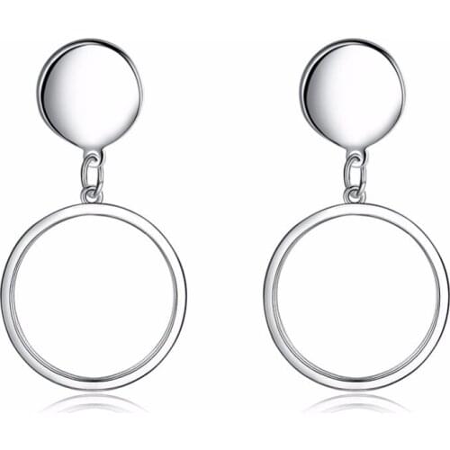 August selling new style fashion simple round stud earrings retro style accessories 925 sterling silver allergy