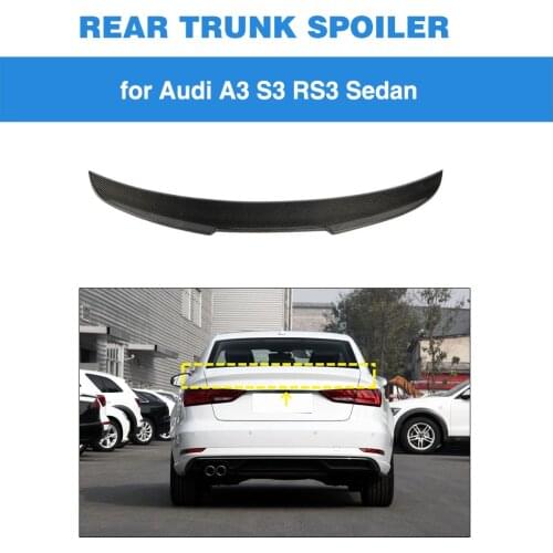 Rear Spoiler for Audi A3 S3 RS3 4 Door Sedan 2014 - 2019 Carbon Fiber Trunk Boot Wing Lip Spoiler