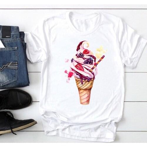 Women Pineapple Ice Cream 2021 Fashion Ladies 90s Cartoon Summer Graphic T Top Lady Print Tee Female Tshirts Clothes T-Shirt