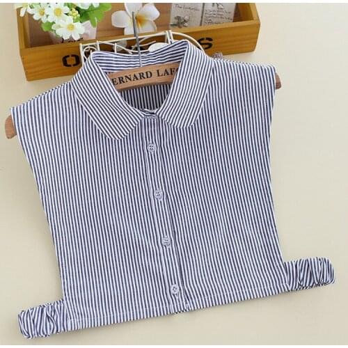 2020 Women Striped Detachable Collars Ladies Lapel Fake Collar Female False Collar Blouse Lapel Shirt Faux Col Neckwear Decor
