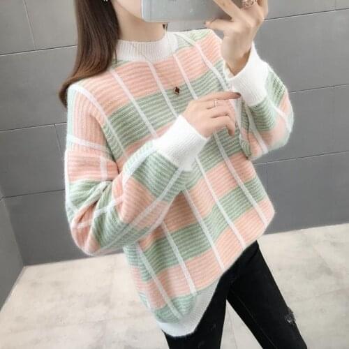 Women Christmas Sweater 2020 Autumn Long Sleeve Women Sweater Loose Knit Pullover Sweaters Plus Size
