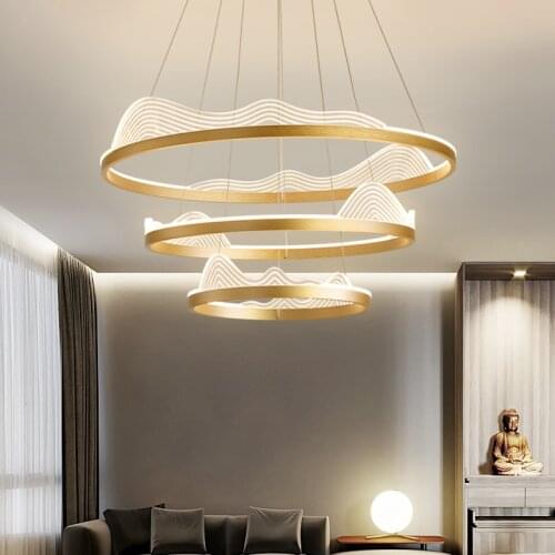 Gold Nordic LED Pendant For Bedroom Restaurant Kitchen Living Room Dining Table Villa Coffee Bar Foyer Hall Indoor Home Lights