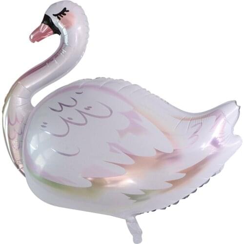 1pcs White Swan Balloon Flamingo Crown Ballons Baby Shower Girl Animals Balloon Happy Birthday Party Decorations