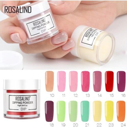 1pc ROSALIND Dipping Powder Set Holograph Glitter Powder Nail Set For Manicure Gel Nail Polish 10g Chrome Pigment Powderic SNLF7