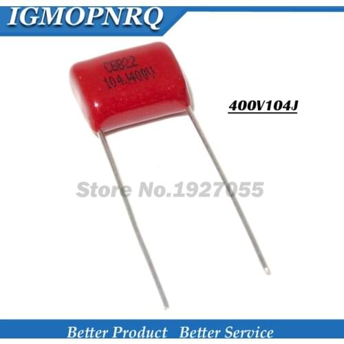 10PCS 400V104J Pitch 10mm 0.1UF 100NF 400V 104 CBB Polypropylene film capacitorality new 400V104J-P10