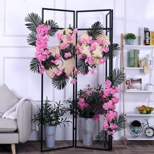 170CM artificial Cherry blossom flowers vines silk sakura flowers fake garland wreath arch ivy party Wedding ceiling home decor