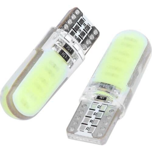 2PCS T10 W5W LED COB for Car Interior Light 12V 12SMD Auto Turn Signal Wedeg Side Dome Reading Lamp License Plate Lights White