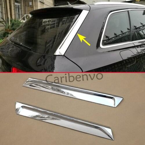 Car Rear Spoiler Wing Trim For Audi Q7 (4M) 2016 2017 2018 Glossy Chrome Trunk Tailgate Molding Cover 2Pcs/Set Accessories
