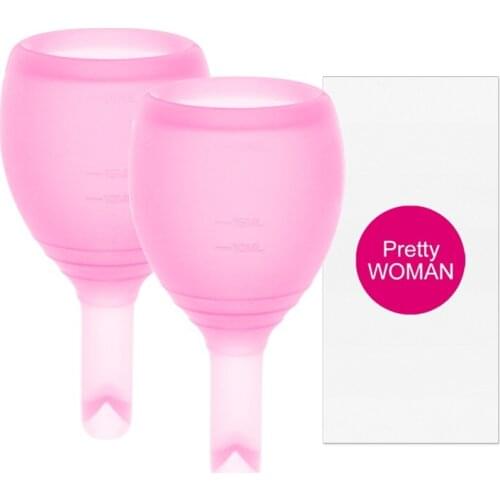 2PC Menstrual Cup Lady Discharge Valve Menstrual Cup Women Period Silicone Cup Feminine Hygiene Copa Menstrual Coletor Menstrual