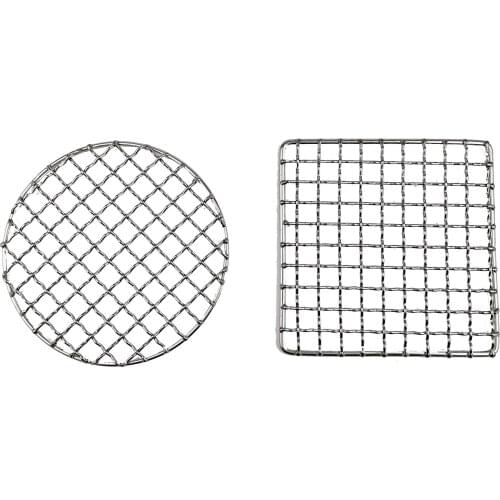 2Pcs Outdoor Camping Hiking Pot Rack Stainless Steel Barbecue Mesh Grill Net Grate Wire Net Outdoor Bbq accessorie BBQ Tool