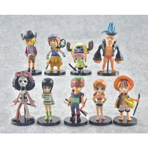 9pcs/set 6-9cm Anime 2021 One Piece Film Gold Monkey D Luffy Tony Tony Chopper Brook Sanji Nami Zoro PVC Figures Toys
