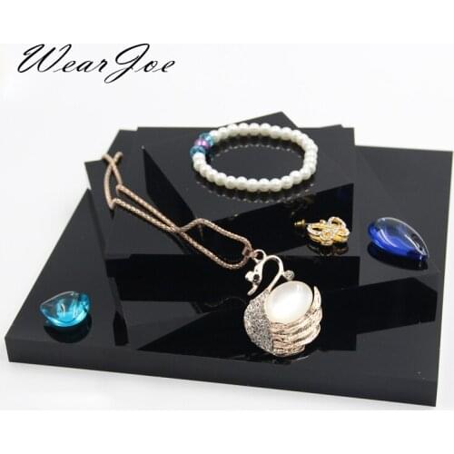 Acrylic Display Solid Block for Ring Earring Bangle Pendant Necklace Set Jewellery Watch Craft Window Counter Stand Holder Riser