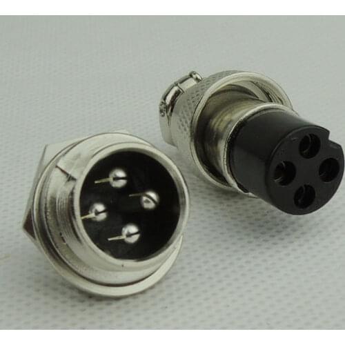 Free Shipping 50pair=100pcs 4 Pin 16mm Male & Female Wire Panel Connector kit GX16 Socket+Plug for aviation,computer ect