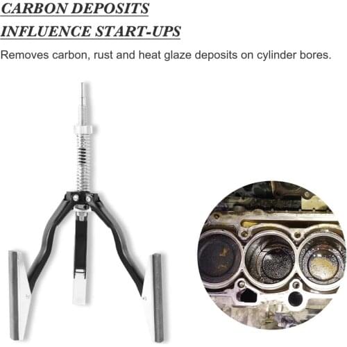 Engine Cylinder Hone Adjustable 3 Blade 3 Pieces of 4" Long Stones fits 2"-7" Diameter Engine Cylinder with 220 Grit Stones