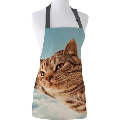Flying Cats In The Sky Print Apron Print Unisex Kitchen Bib with Adjustable Neck for Cooking Gardening