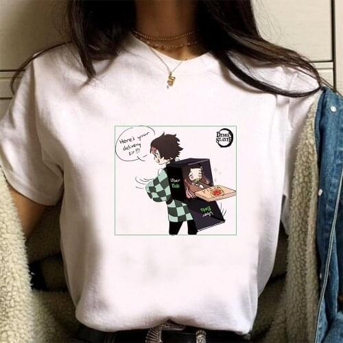 Cute Anime Demon Slayer Fashion Harajuku Summer Short-sleeve Male T-shirt