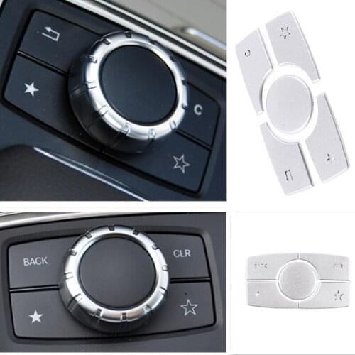 Aluminum Alloy Car Interior Multimedia Button Trim Cover Sticker Accessiores Fit For Mercedes Benz ML GL Class Car Styling