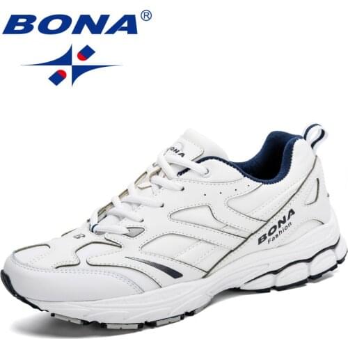 BONA 2020 New Designers Action Leather Jogging Sports Shoes Men Casual Running Shoes Man Sneakers Walking Footwear Masculino