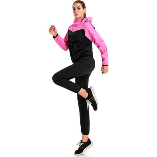 Summer Waterproof Full Sleeve Lady Clothing Hooded Hot Sweat Camping Running Sports Wear Set For Women Trainning & Exercise Set