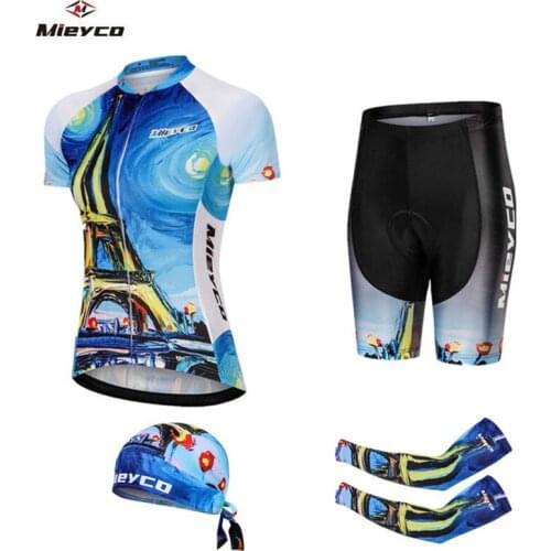 Mieyco 2020 Pro Brand Woman Cycling Set Anti-UV Short Sleeve Cycling Suit MTB Bike Cycling Clothes Breathable Cycling Clothing