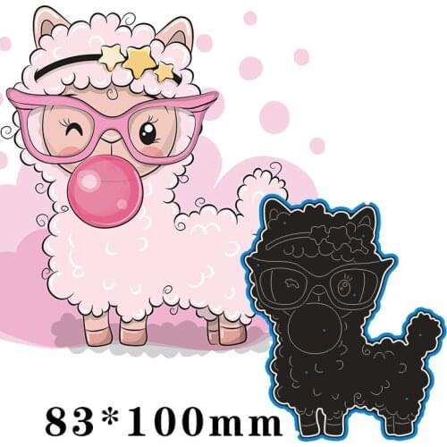 83*100mm Alpaca with glasses New Metal Cutting Dies for decor card DIY Scrapbooking stencil Paper Album template Dies