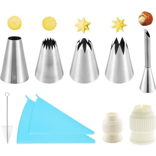 Cake puff Decorating Tip Sets Stainless Tulip Pastry Nozzles Confectionery Bag Baking Tools For Cakes Bake Ware