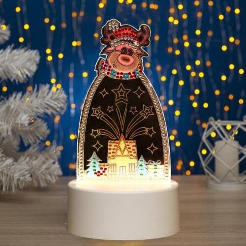 Diamond Painting Night Light DIY Christmas Night Lamp 2022 Xmas LED Diamond Painting Lamp Home Decor for Living Room Bedroom