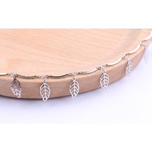 Onwear 2meters Stainless steel feather rosary chains for jewelry making diy necklace bracelets making accesories