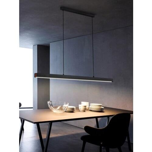 Dining Room Pendent Lamp Modern Minimalist Light Long Linear Office Bar Table Nordic Pendant Light Chandeliers for Living Room