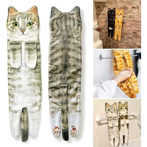 Cats Microfiber Towel Absorbent Super Cute Cleaning Towel For Home Quick Dry 15x52cm Lightweight Bath Towel Toallas De Bano