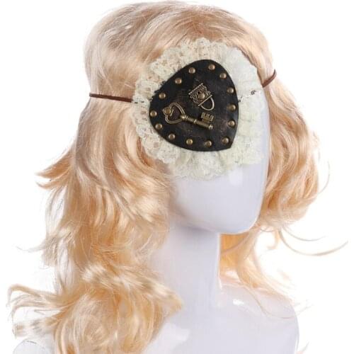 Retro Unisex Anime Cosplay Costume Eyeshade Pirate Lace Single Eyemask Blindfold