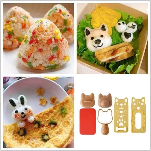 1 Set Cute Smile Cat Sushi Rice Mold Decor Cutter Sandwich DIY Tool Japanese Rice Ball Christmas Tree Halloween Pumpkin Molds