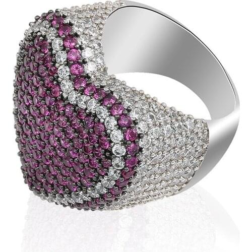 Lucky Sonny Hip Hop Men Rings Love Heart Rings Blue Red Stone Micro Pave Copper Jewelry Anillo Bijoux Party Jewelry Dropshipping