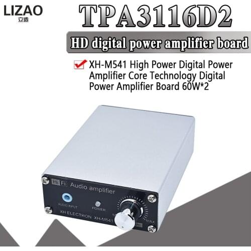 2x50W Class D HIFI Audio Amplifier Lossless Digital Power Amplifier Board Support Audio Input DC12-24V TPA3116D2