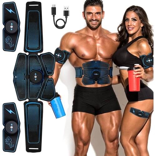 Vibration Abdominal Muscle Stimulator Trainer Rechargable EMS Electric Muscle Exerciser Machine Home Gym Belly Arm Leg Massage