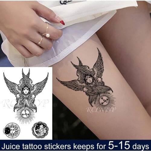 Waterproof Temporary Juice ink Sticker Ancient Egypt Ancient Greek Wings Goddess Fruit Gel Long lasting Tattoo for men women