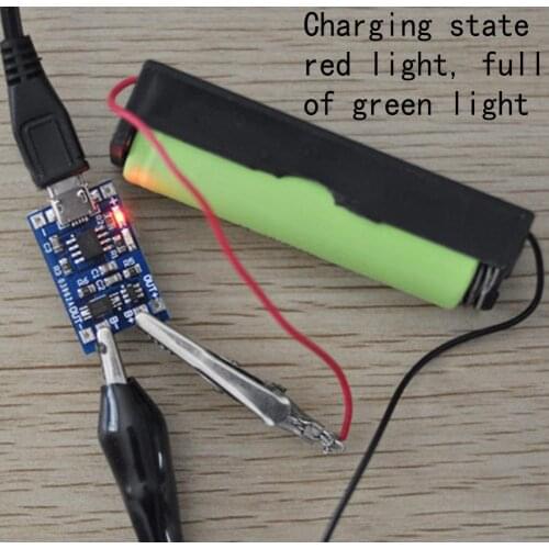 5PCS Micro USB 5V 1A 18650 TP4056 Lithium Battery Charger Li-ion Dual Protection Module 1A With Charging Board Functions D6X1