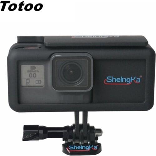 For Go Pro Side Extended Battery Bacpac Power+Long Edition Protection Frame Case For GoPro 2018 Hero 5 6 7 Black Accessories