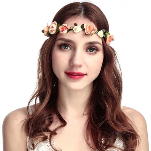 Women Floral Head Band Flower Festival Wedding Garland Hairband Beach Party Hair Accessories opaska do wlosow повязка на голову