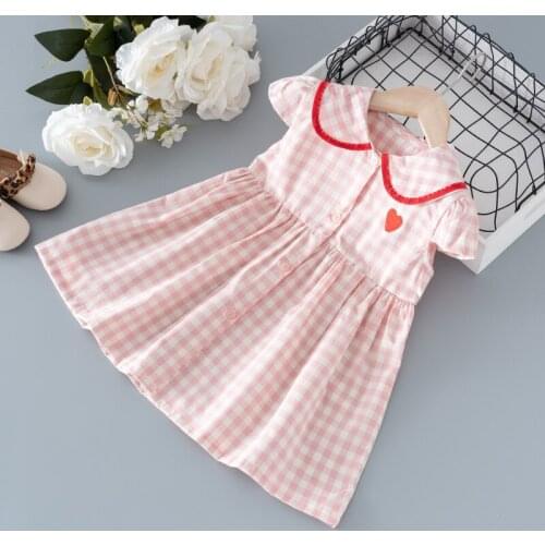 1 2 3 4 5 6 year girl baby summer clothes kids birthday plaid dress for toddler girls baby clothing children outfit cool dress