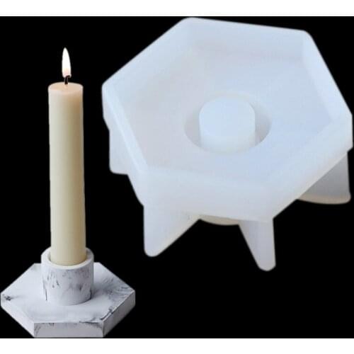 1Pc Flexible Silicone Mold Hexagon Geometric Pillar Candle Holder Mold Resin Making Epoxy Mould Casting Craft