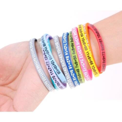 12Pcs/Set Wristband For Kids Preschool Teaching Aids Math Toy Multiplication Tables Soft Silicone Bracelet Learn Math Education