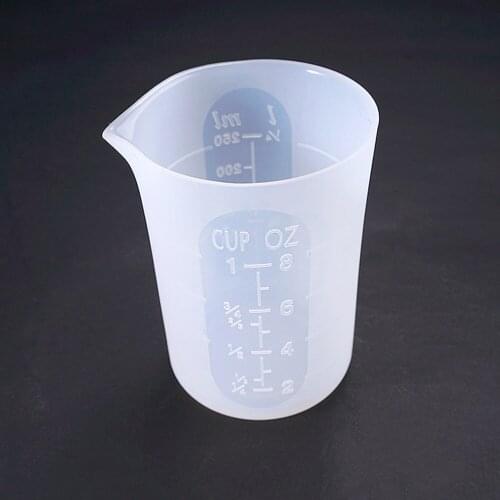 2pcs 250ml Measuring Cup Silicone Resin Glue Practical Tool Measuring Jugs Transparent Kitchen Handmade DIY Cake Baking Kit