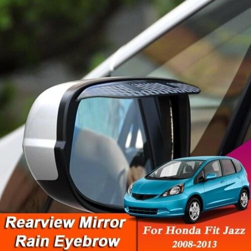2PCS Car-styling For Honda FIT JAZZ 2008-2013Carbon Fiber Rearview Mirror Eyebrow Rain Shield Anti-rain Cover External Accessory