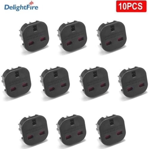 5pcs UK to EU Plug Converter 250V AC Power Adapter Charger EU Travel Adapter 4.0mm EU Plug Adapter British Scoket Outlet