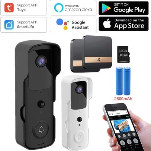 Tuya 1080P Wireless Doorbell Camera Alexa Control Bell Door Phone Smart Google Home Security Camera Audio Wifi Video Intercom
