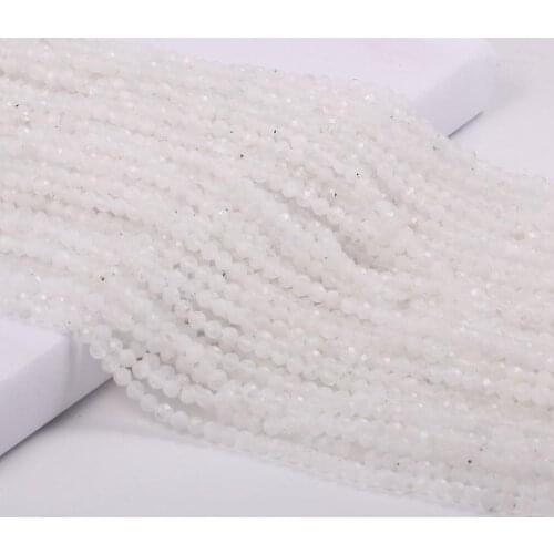 Natural Stone Faceted Round Moon Stone Small Beads Loose spacer beads for Jewelry Making DIY Necklace Bracelet Accessories