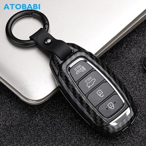 Alloy Car Key Case For Hyundai Santa Fe Solaris Azera Grandeur Kona Elantra Tucson IX35 Sonata Keychain Remote Fob Protect Cover
