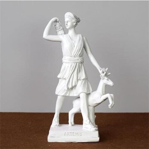 ANCIENT GREEK HUNTING GODDESS SCULPTURE EUROPEAN RESIN ORNAMENTS CHARACTER STATUE HOME OFFICE DESKTOP DECORATION FIGURINE CRAFTS