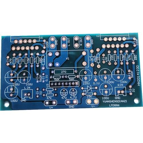 LM3886 power amplifier 68W * 2 dual channel amplifier board PCB with speaker protection No components